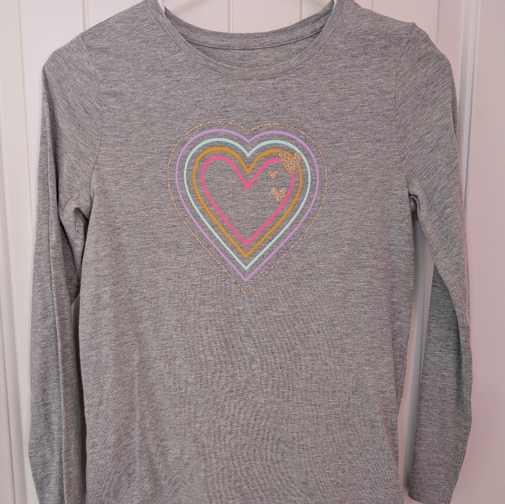Girls Long Sleeve Heart Tee